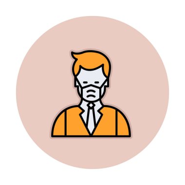 Yüz maskesi çizgisi ikonu, hastalık önlemenin vektör piktogramı. Koronavirüsten korunma giysisi, hava kirliliği, toz, grip illüstrasyonu, tıbbi gereç deposu tabelası.