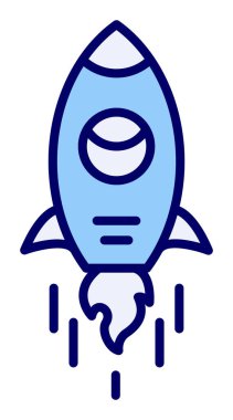 Basit uzay gemisi simgesi, vektör illüstrasyonu