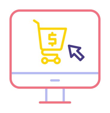 Projeniz için çevrimiçi alışveriş simgesi