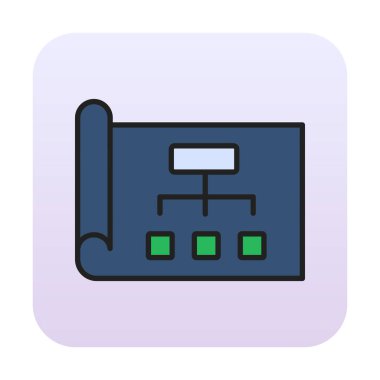 Haftalık İş Planlayıcı Web simgesi, vektör illüstrasyonu 