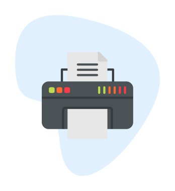 yazıcı simgesi web basit illüstrasyon