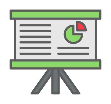 Beyaz arkaplan üzerinde sunum vektörü illüstrasyonunu çalıştır