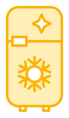 buzdolabı vektör simgesi çizelgesi çizimi