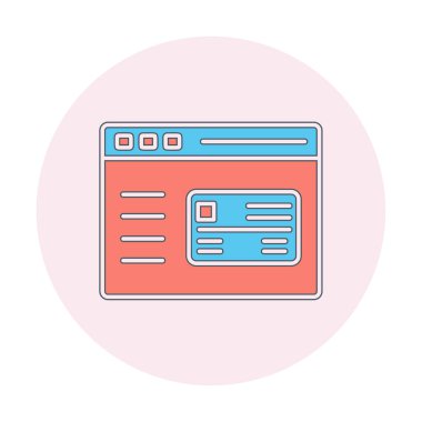 Basit Web Ödeme simgesi, vektör illüstrasyonu