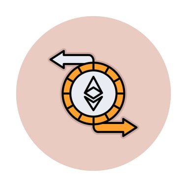 Ethereum Exchange web simgesi, vektör illüstrasyonu. ethereum işareti, kripto para birimi resmi