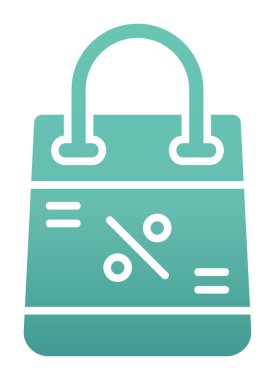 İndirim ve alışveriş çantası vektör çizgisi simgesi, satış konsepti                       