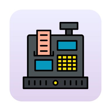 Kasiyer Makine simgesi vektör illüstrasyonu