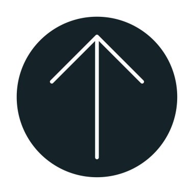 Yukarı ok simgesi, vektör illüstrasyonu, arayüz için düz tasarım 