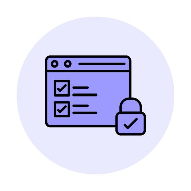 Basit güvenli veri simgesi, vektör illüstrasyonu