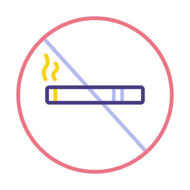 Beyaz arkaplanda sigara içme vektörü illüstrasyonu yok