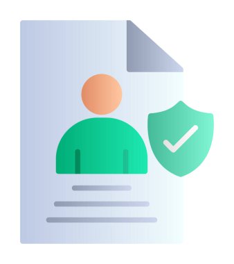 Veri güvenlik simgesi vektör illüstrasyonuna sahip kullanıcı