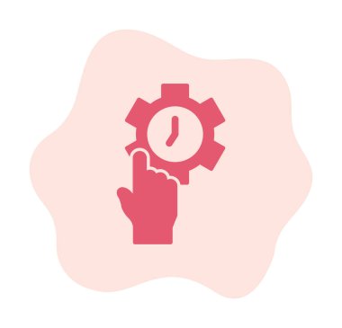 vites şekilli saat, Zaman Yönetimi konsepti, vektör illüstrasyonu 