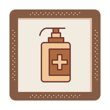 Bir dezenfektan şişesinin basit bir çizimi