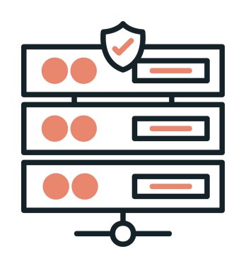 Sunucu simgesi tasarımı, vektör illüstrasyonu                