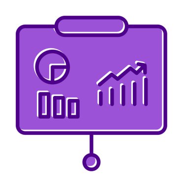 Beyaz arkaplan üzerinde sunum vektörü illüstrasyonunu çalıştır