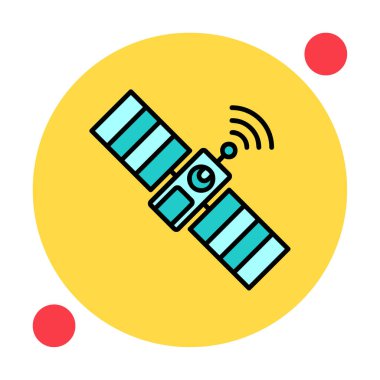 Uydu Simgesi, vektör illüstrasyonu