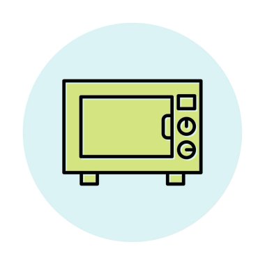 mikrodalga simgesi, vektör illüstrasyonu basit tasarım