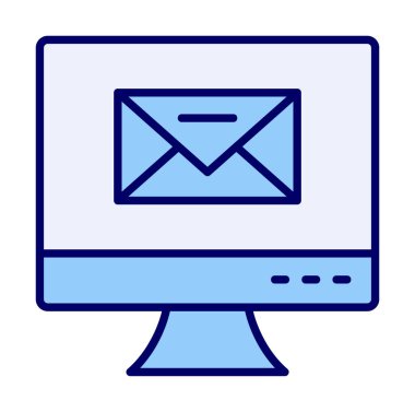 Basit e- posta simgesi, vektör illüstrasyonu