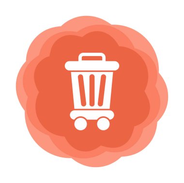 Çöp kutusu web simgesi, vektör illüstrasyonu