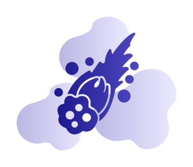 Alev Meteor düz ikon vektör çizimi