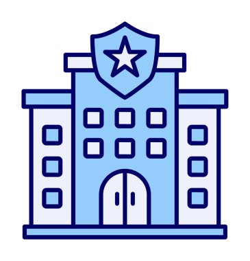 Polis karakolu simgesi, vektör illüstrasyonu basit tasarım