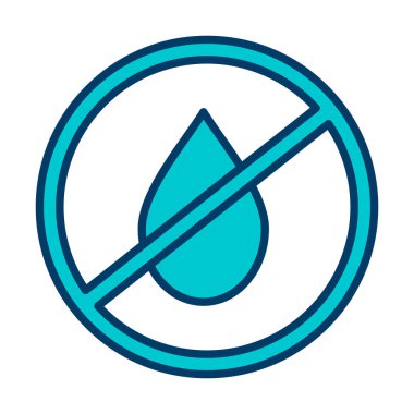 Basit Su Yok veya Sıvı Simge Yok, vektör illüstrasyonu