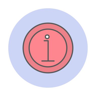 bilgi simgesi. bu daire beyaz bir arkaplanda izole edilmiş 