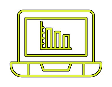 Çevrimiçi Bar Grafik simgesi vektör illüstrasyonu