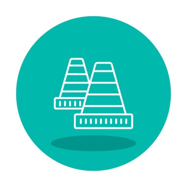 Trafik konisi simgesi vektör çizimi 