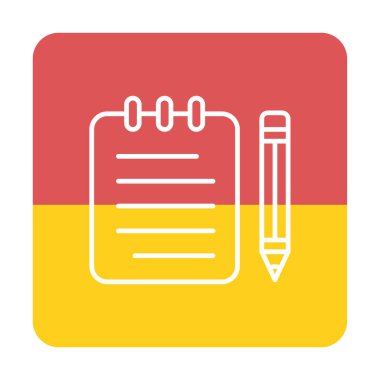 Basit not defteri simgesi, vektör illüstrasyonu