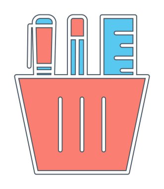 Kırtasiye web simgesi beyaz arkaplanda izole edildi