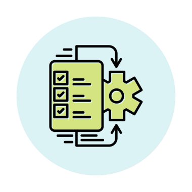 Çalışma akışı simgesi tasarımı, vektör illüstrasyonu                            