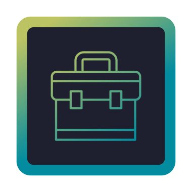 Evrak çantası vektör düz simgesi. İş durumu simgesi, bavul emojisi, vektör illüstrasyonu