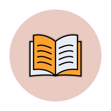 kitap düz simge vektör çizim