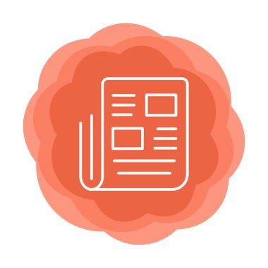 Haber kağıdı simgesi, vektör illüstrasyonu basit tasarım