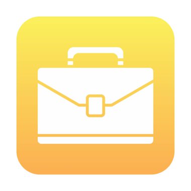 Evrak çantası vektör düz simgesi. İş durumu simgesi, bavul emojisi, vektör illüstrasyonu