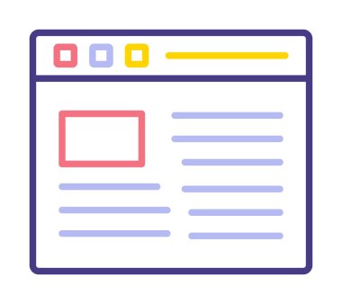 Web sayfası simgesi, vektör illüstrasyonu basit tasarım