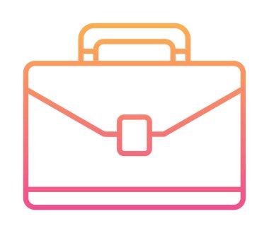 Evrak çantası vektör düz simgesi. İş durumu simgesi, bavul emojisi, vektör illüstrasyonu