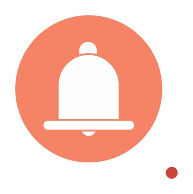 Basit Bildirim Zili simgesi, vektör illüstrasyonu