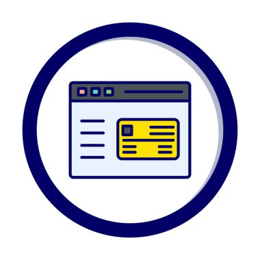 Basit Web Ödeme simgesi, vektör illüstrasyonu