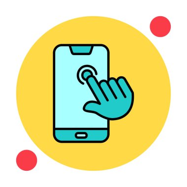 dokunmatik ekran simgesi, vektör illüstrasyonu 