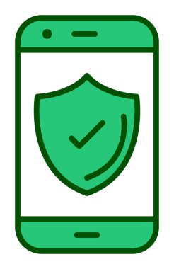 Güvenlik Düz simgesi, Kalkanlı Telefon 