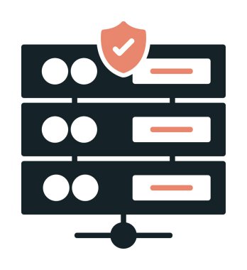 Sunucu simgesi tasarımı, vektör illüstrasyonu                