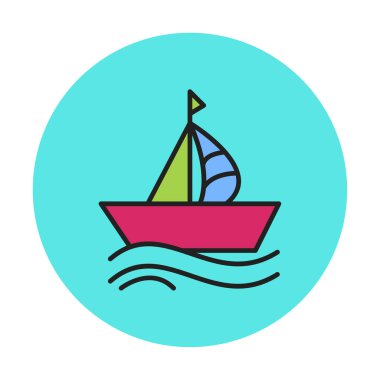 tekne ikonu vektör çizimi tasarımı 