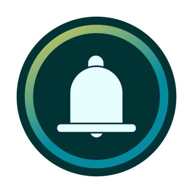 Basit Bildirim Zili simgesi, vektör illüstrasyonu