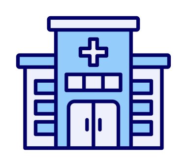 Basit hastane binası düz biçim vektörü
