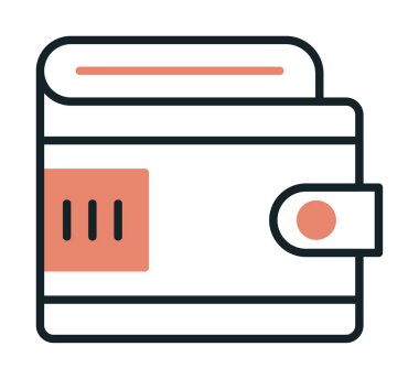 cüzdan vektör simgesi basit illüstrasyon