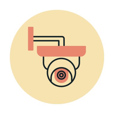 Basit bir CCTV kamera simgesi, vektör illüstrasyonu
