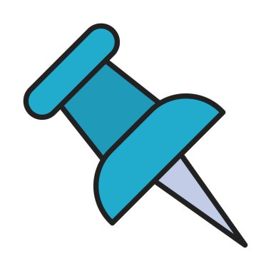 İğne simgesine bas. vektör illüstrasyonu