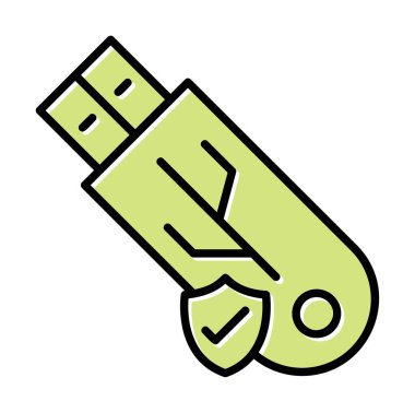 usb güvenli web için basit simge.